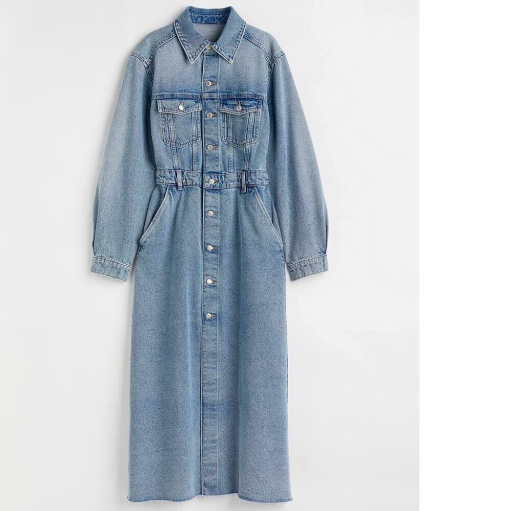 & Denim Shirt Dress Long sleeve